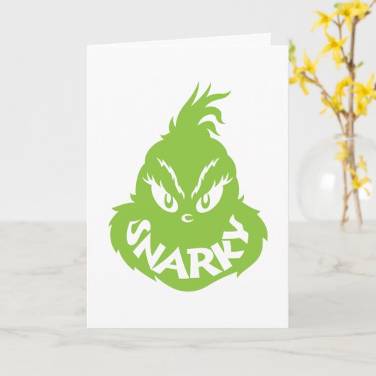 Snarky Grinch | Grinch Face Karte (Gelbe Blume)