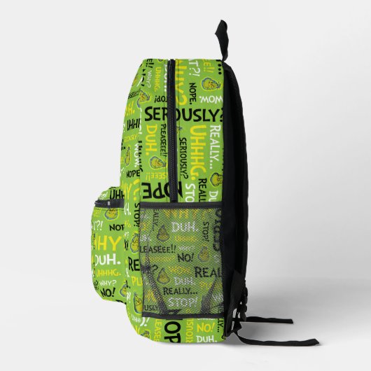 Snarky Grinch | Grinch Snarky Phrase Pattern Bedruckter Rucksack (Rechts)