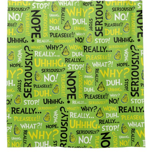 Snarky Grinch | Grinch Snarky Phrase Pattern Duschvorhang (Vorderseite)
