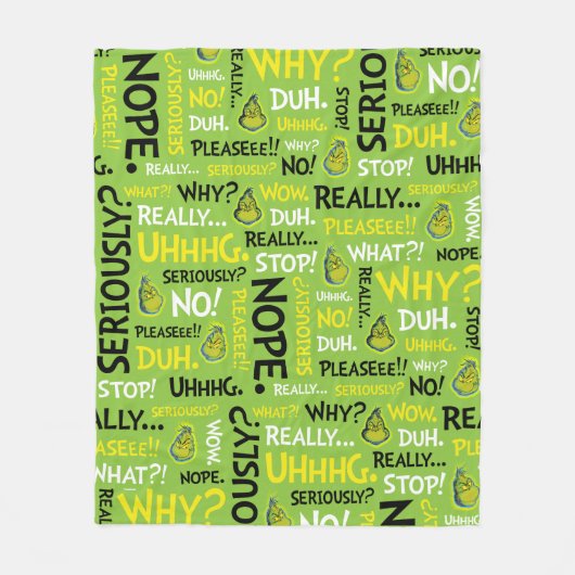 Snarky Grinch | Grinch Snarky Phrase Pattern Fleecedecke (Vorderseite)