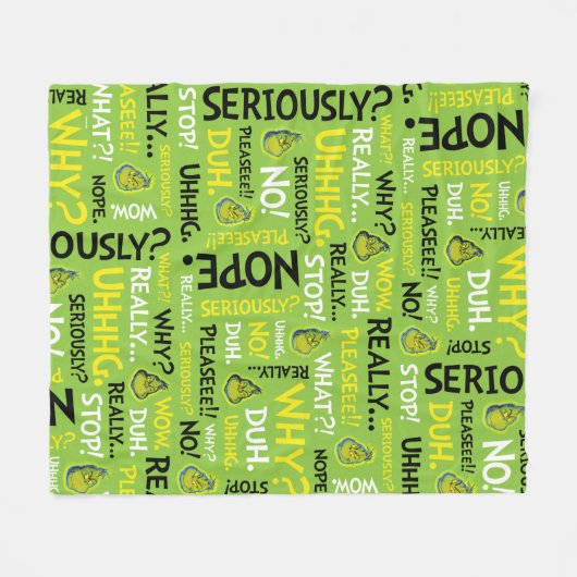 Snarky Grinch | Grinch Snarky Phrase Pattern Fleecedecke (Vorderseite (Horizontal))