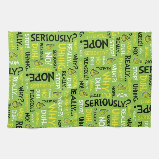 Snarky Grinch | Grinch Snarky Phrase Pattern Geschirrtuch (Horizontal)