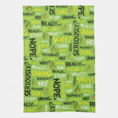 Snarky Grinch | Grinch Snarky Phrase Pattern Geschirrtuch (Vertikal)
