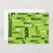 Snarky Grinch | Grinch Snarky Phrase Pattern Postkarte (Vorne/Hinten)