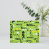 Snarky Grinch | Grinch Snarky Phrase Pattern Postkarte (Stehend Vorderseite)