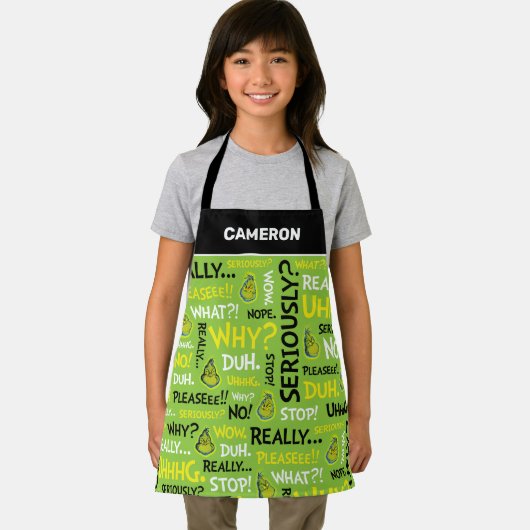 Snarky Grinch | Grinch Snarky Phrase Pattern Schürze (Insitu)