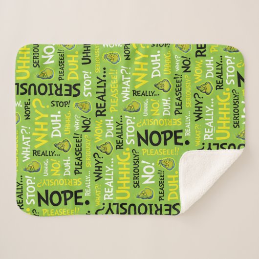 Snarky Grinch | Grinch Snarky Phrase Pattern Sherpadecke (Vorderseite (Horizontal))