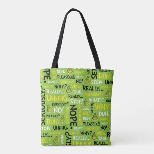Snarky Grinch | Grinch Snarky Phrase Pattern Tasche (Rückseite)