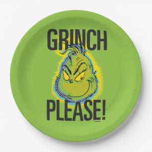 Snarky Grinch   Lustiger Grinch Bitte Pappteller