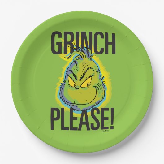 Snarky Grinch | Lustiger Grinch Bitte Pappteller (Vorderseite)