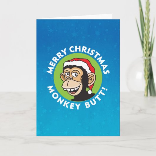 Snarky Monkey Christmas Feiertagskarte (Vorderseite)