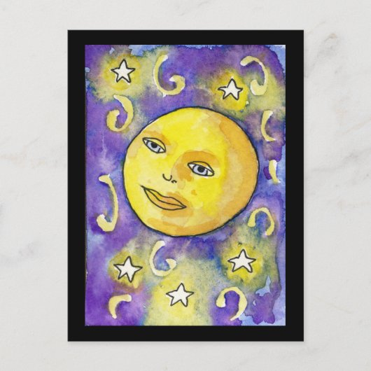 Snarky Moon and Stars Postcard Postkarte (Vorderseite)