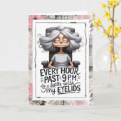 Snarky Old Lady Long Day Humor Karte (Gelbe Blume)