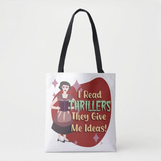 Snarky Thriller Genre Reader Retro Hausfrau Tasche (Vorderseite)