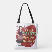 Snarky Thriller Genre Reader Retro Hausfrau Tasche (Rückseite)