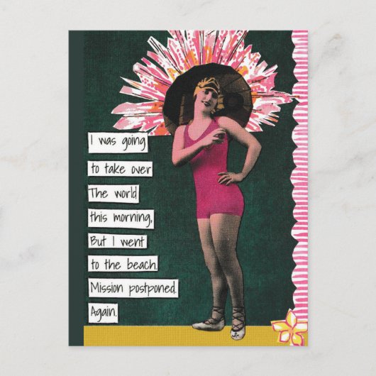 Snarky Vacation Postcard Beach Day Feiertagspostkarte (Vorderseite)