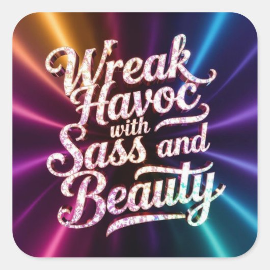 Snarky Wreak Havoc with Sass and Beauty Sticker (Vorderseite)