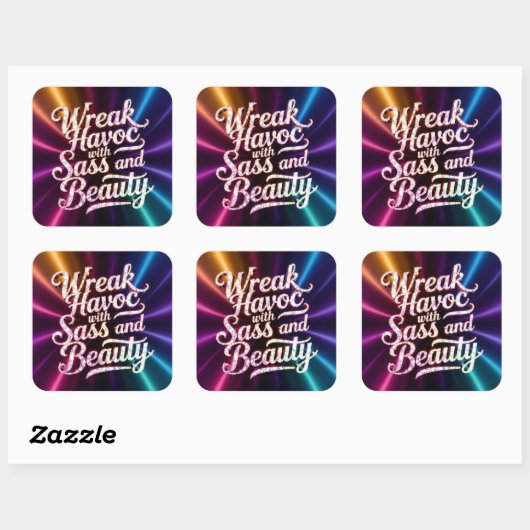 Snarky Wreak Havoc with Sass and Beauty Sticker (Blatt)