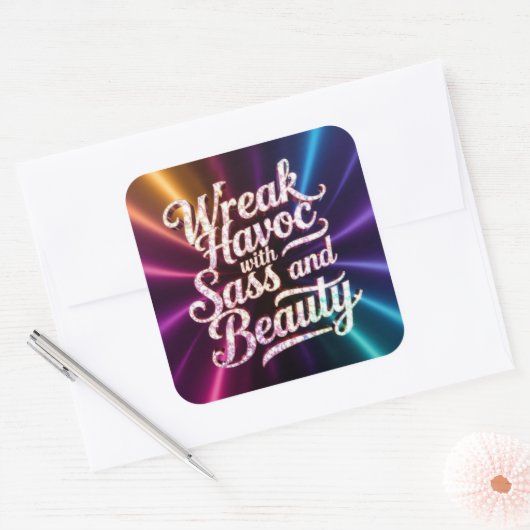 Snarky Wreak Havoc with Sass and Beauty Sticker (Umschlag)