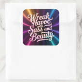 Snarky Wreak Havoc with Sass and Beauty Sticker (Tasche)