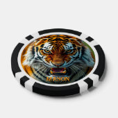 Snarling Angry Tiger Personalize Name Pokerchips (Einzeln)