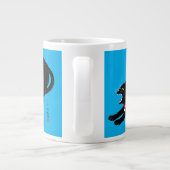 Snarling Hissing Black Japanese Cat Jumbo-Tasse (Rückseite)