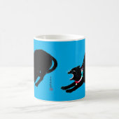 Snarling Hissing Black Japanese Cat Kaffeetasse (Mittel)