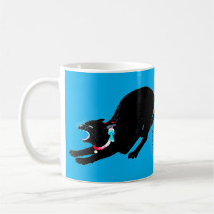 Snarling Hissing Black Japanese Cat Kaffeetasse