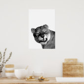 Snarling Lioness Portrait Poster (Küche)