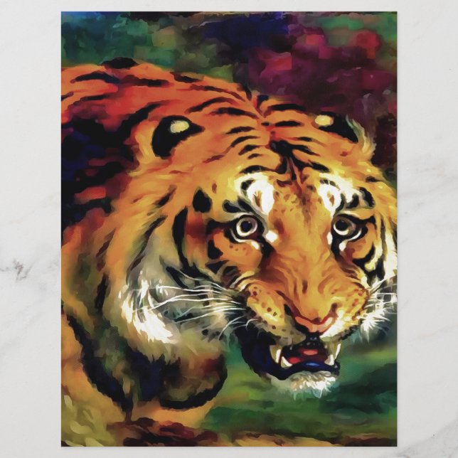 Snarling Tiger Artistic Portrait (Vorderseite)