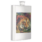 Snarling Tiger Artistic Portrait Flachmann (Rechts)