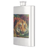 Snarling Tiger Artistic Portrait Flachmann (Links)