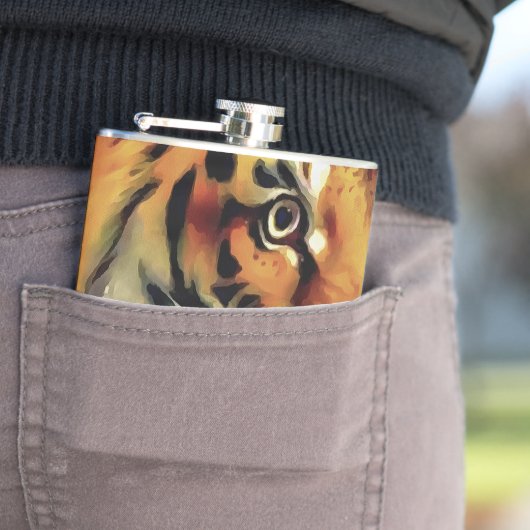 Snarling Tiger Artistic Portrait Flachmann (Beispiel)