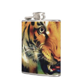 Snarling Tiger Artistic Portrait Flachmann (Links)