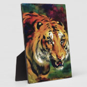 Snarling Tiger Artistic Portrait Fotoplatte (Seite)