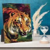 Snarling Tiger Artistic Portrait Fotoplatte (Seite)