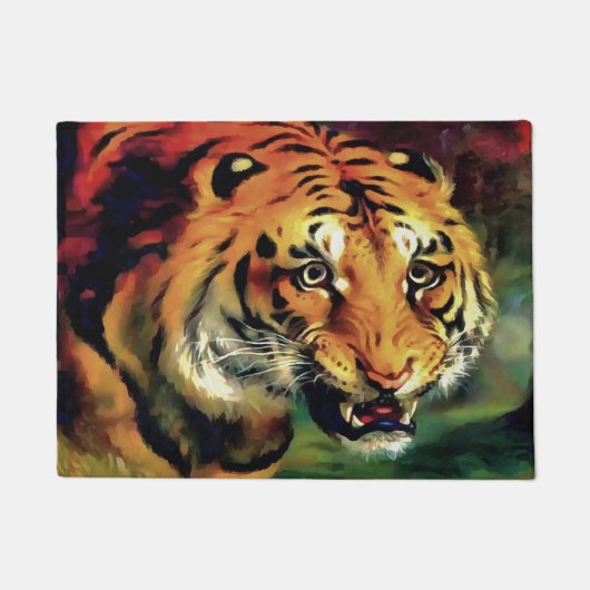 Snarling Tiger Artistic Portrait Fußmatte (Vorderseite)