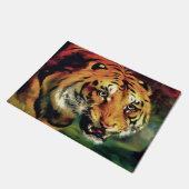 Snarling Tiger Artistic Portrait Fußmatte (Schrägansicht)