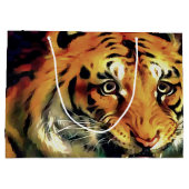 Snarling Tiger Artistic Portrait Große Geschenktüte (Rückseite)