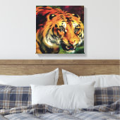 Snarling Tiger Artistic Portrait Leinwanddruck (Insitu (Schlafzimmer))