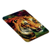Snarling Tiger Artistic Portrait Magnet (Rechte Seite)
