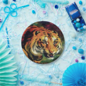 Snarling Tiger Artistic Portrait Pappteller (Party)
