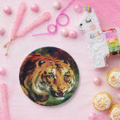 Snarling Tiger Artistic Portrait Pappteller (Party)