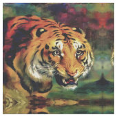 Snarling Tiger Artistic Portrait Stoff (Nahaufnahme)