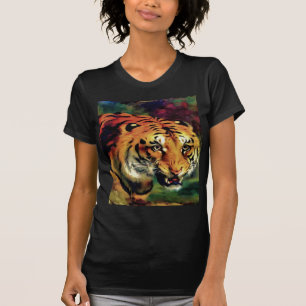 Snarling Tiger Artistic Portrait T-Shirt