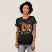 Snarling Tiger Artistic Portrait T-Shirt (Vorne ganz)