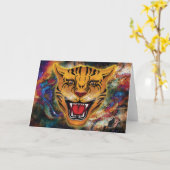 Snarling Tiger Nebula Grußkarte Karte (Gelbe Blume)
