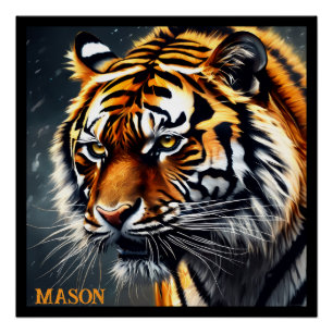Snarling Tiger Personalisiert Name Poster