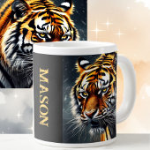 Snarling Tiger Personalize Name Geschenk Kaffee Jumbo-Tasse