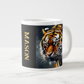 Snarling Tiger Personalize Name Geschenk Kaffee Jumbo-Tasse (Vorderseite Rechts)